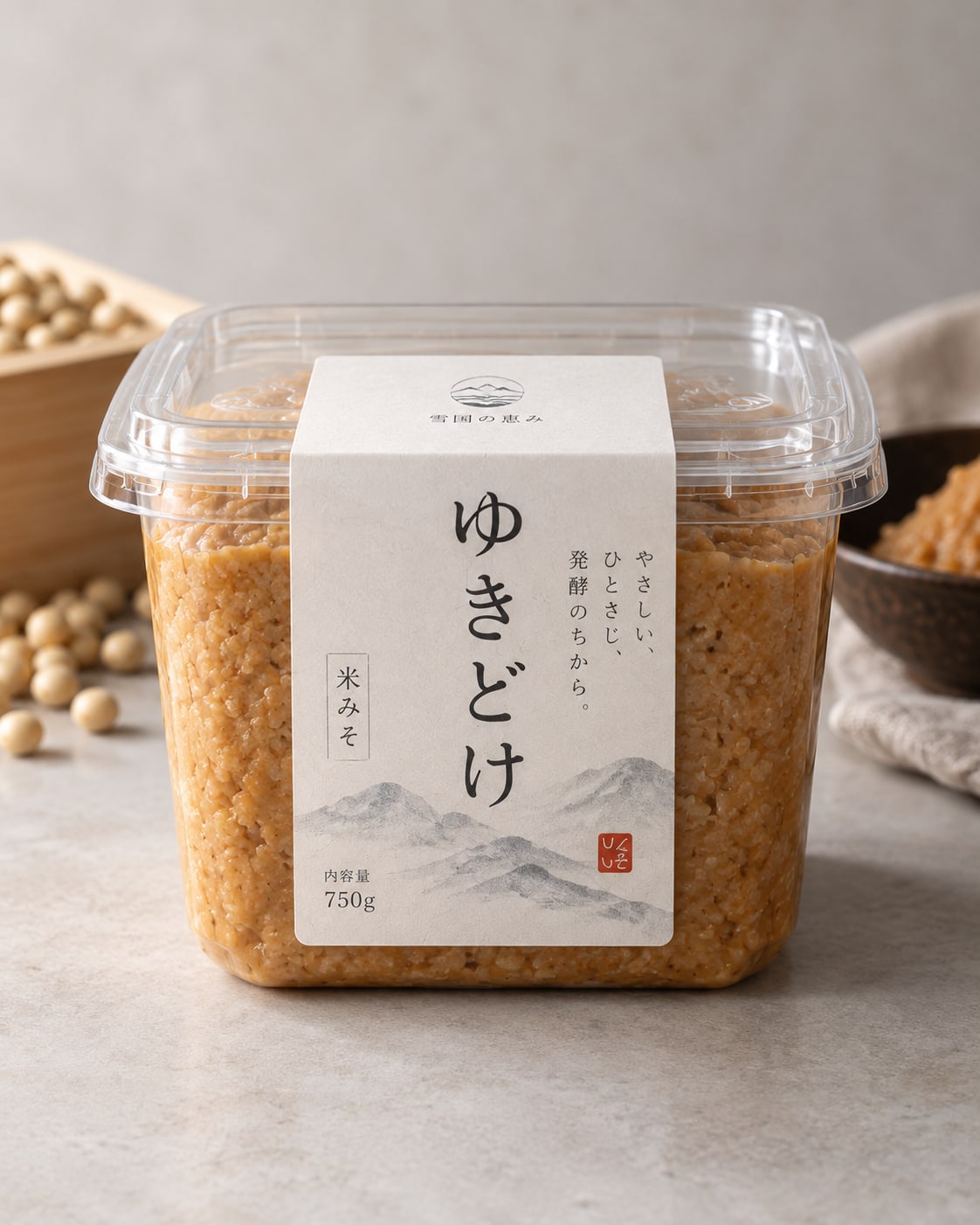 津軽こうじ味噌「ゆきどけ」の商品パッケージ