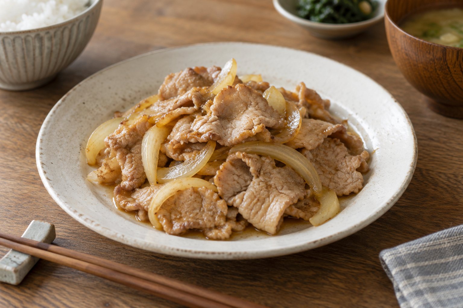 豚肉と玉ねぎの発酵だれ焼きの完成写真